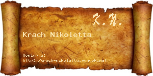 Krach Nikoletta névjegykártya