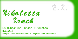 nikoletta krach business card